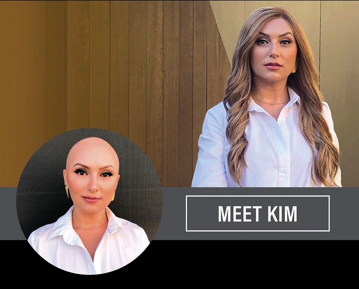 Kim wears smart lace wigs due to her Alopecia