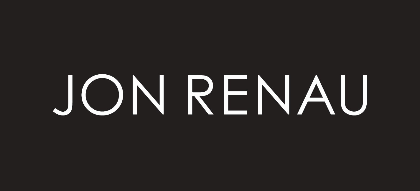 Linear Jon Renau Logo in White on black